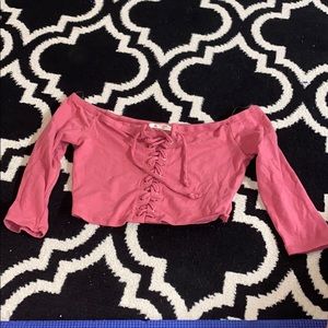 Lace up crop top